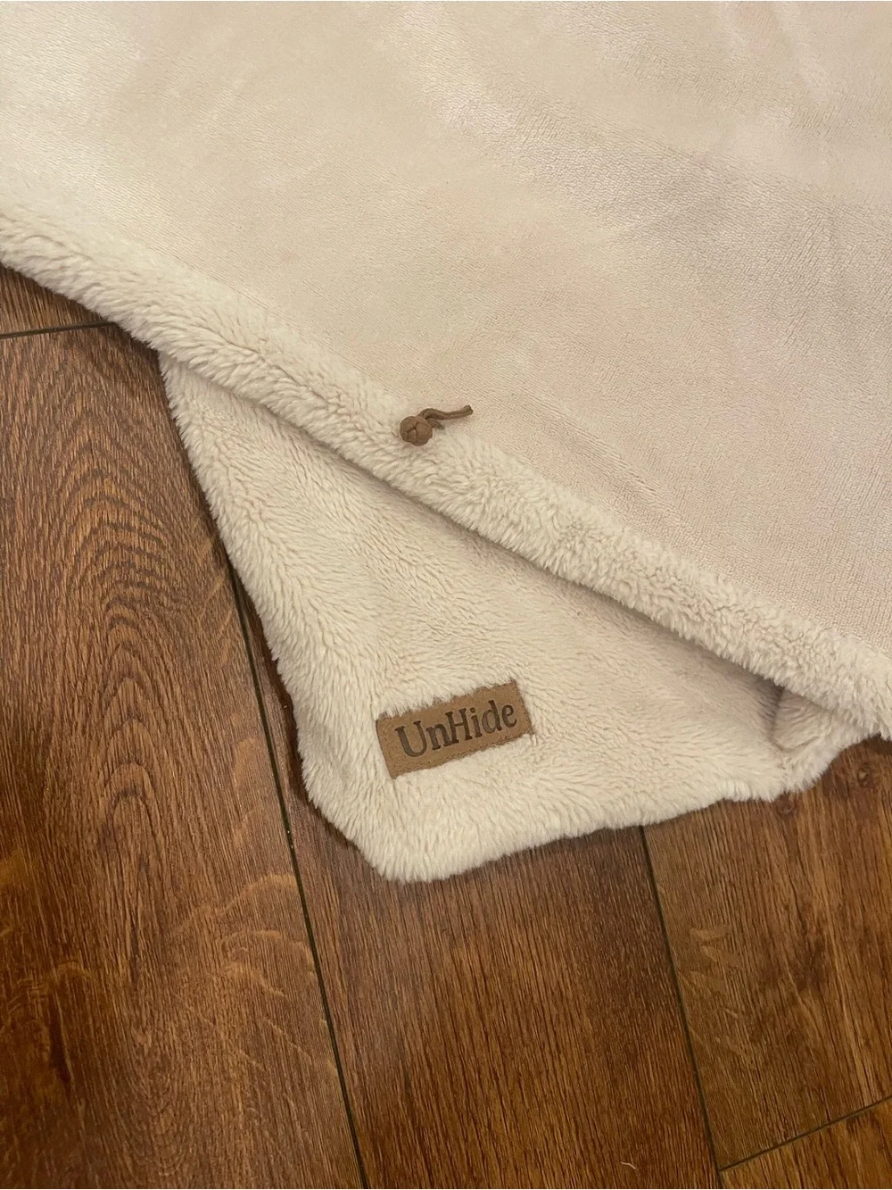 UnHide Cream Plush Sherpa Throw Blanket